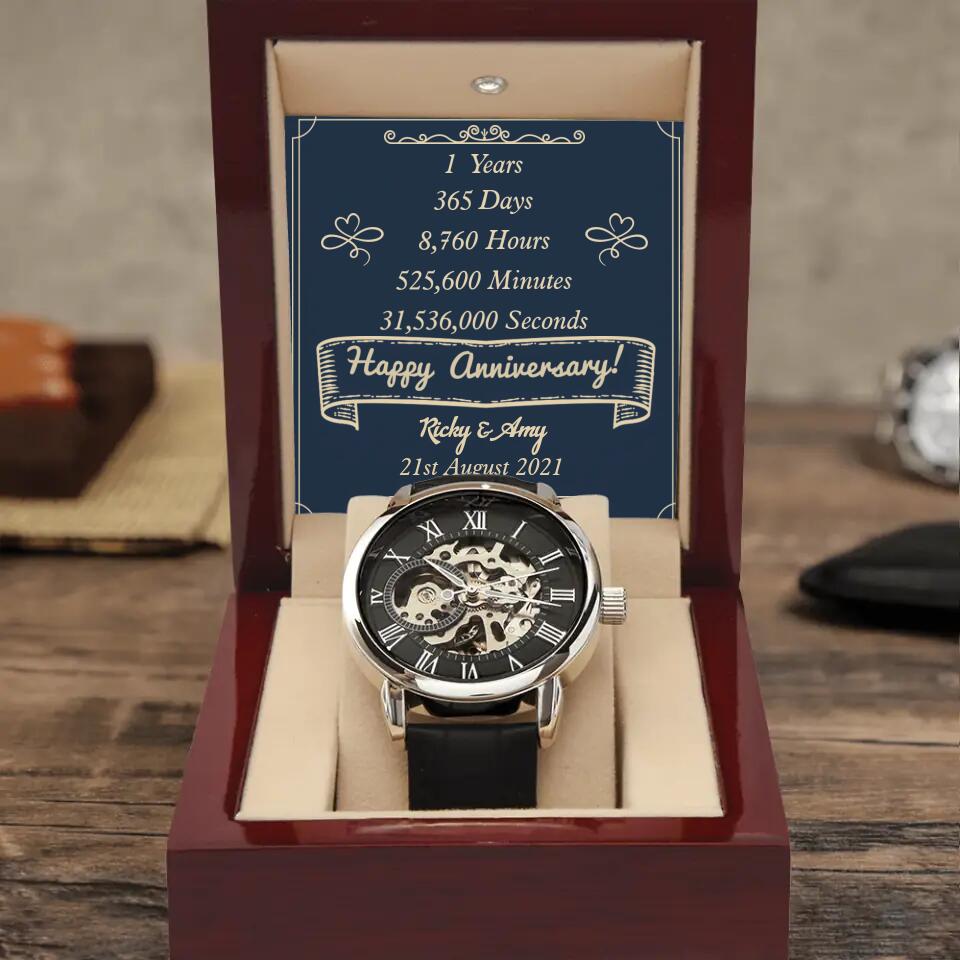 1 Years, 365 Days, 8760 Hour - Personalized Watch - 1 Year Anniversary Gifts For Husband