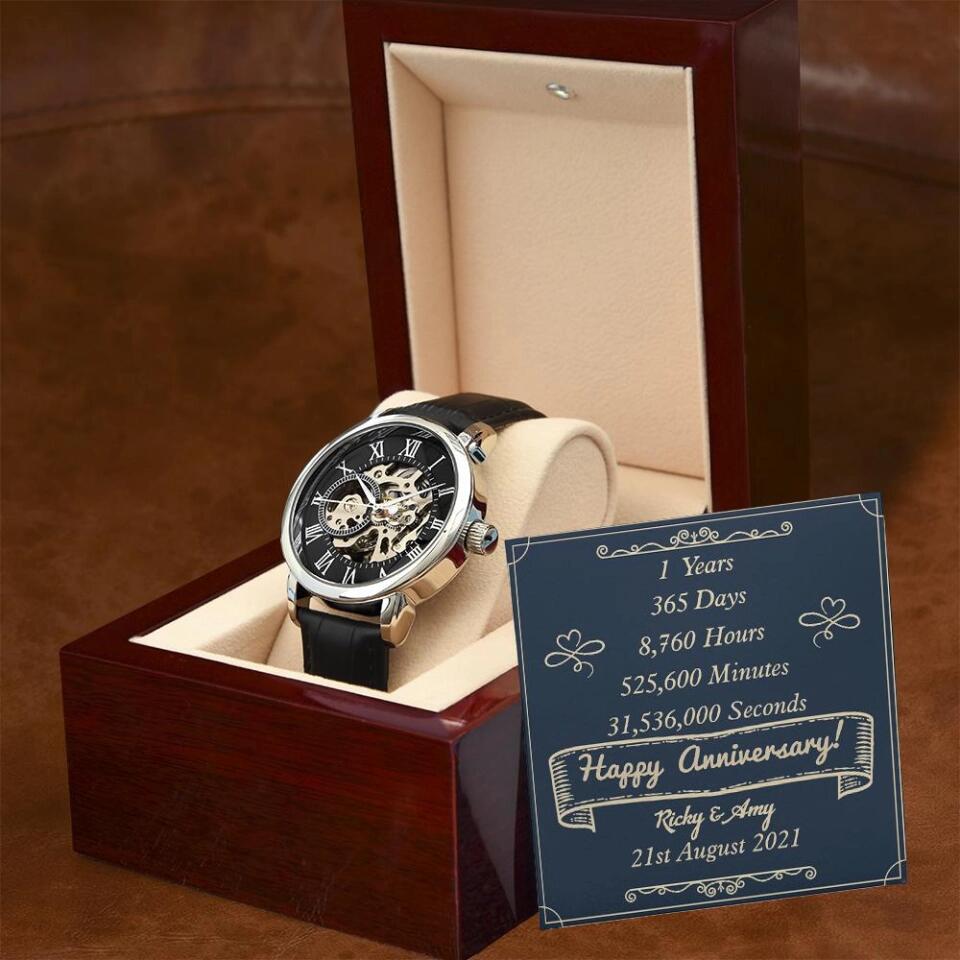 1 Years, 365 Days, 8760 Hour - Personalized Watch - 1 Year Anniversary Gifts For Husband