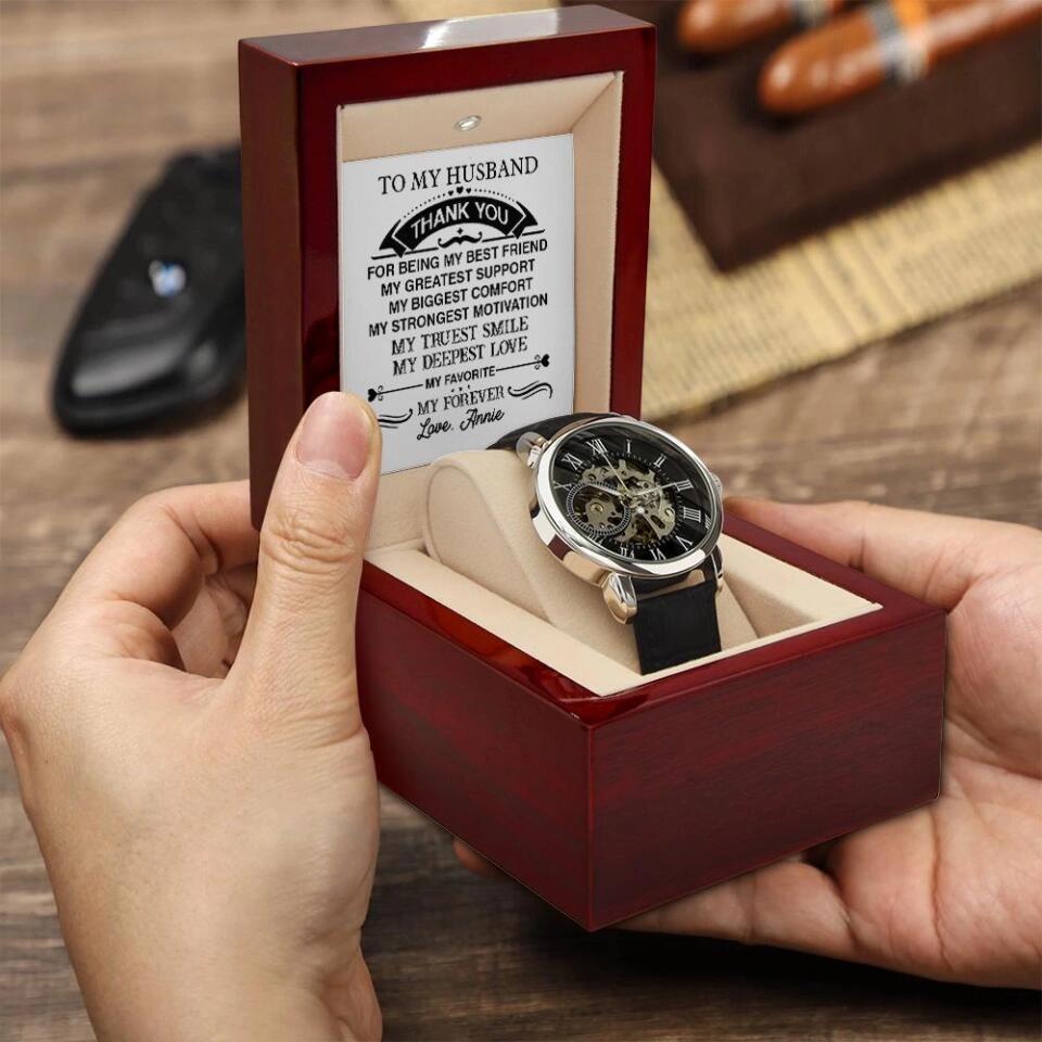 Thank You Husband For Being My Best Friend Personalized Men's Watch