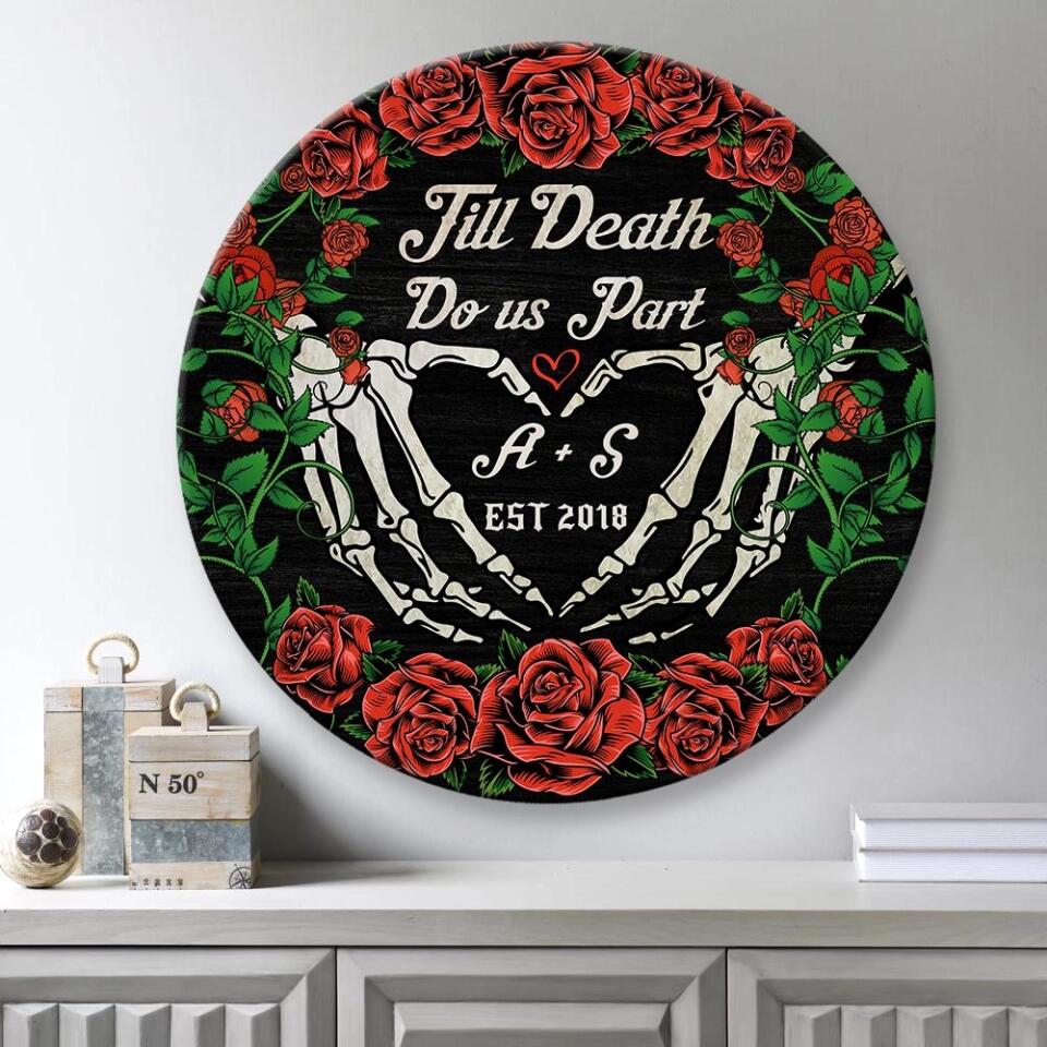Couple Wooden Sign Till Death Do Us Apart Personalized Wooden Sign