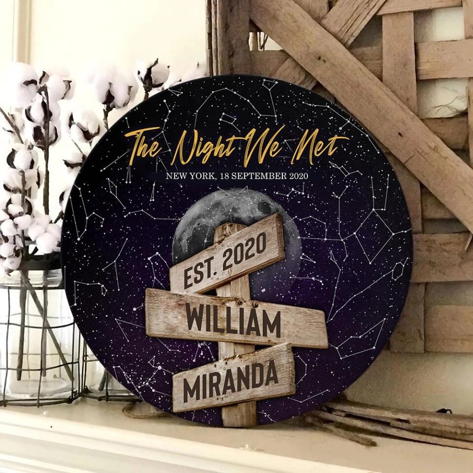 The Night We Met Personalized Wooden Sign