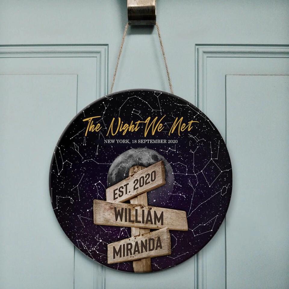 The Night We Met Personalized Wooden Sign