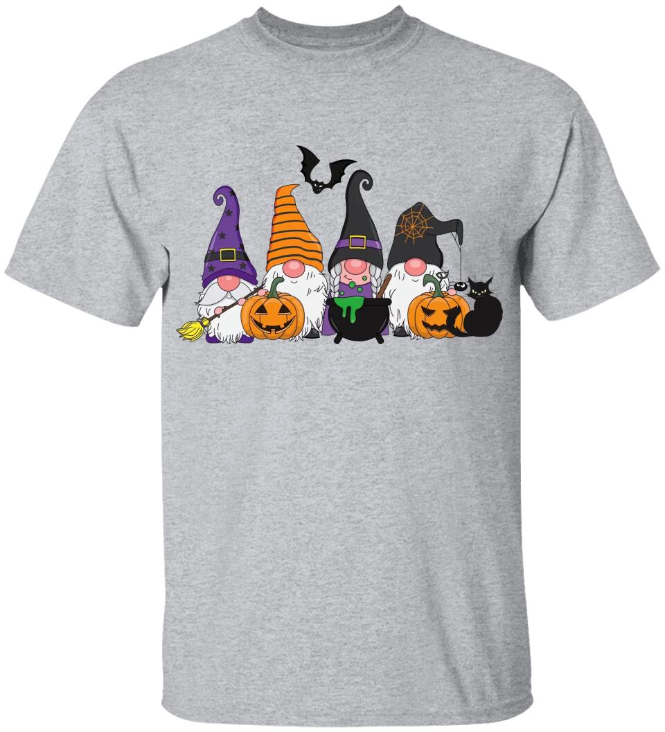 Pumpkin Black Cat And Broom Stick T-shirt