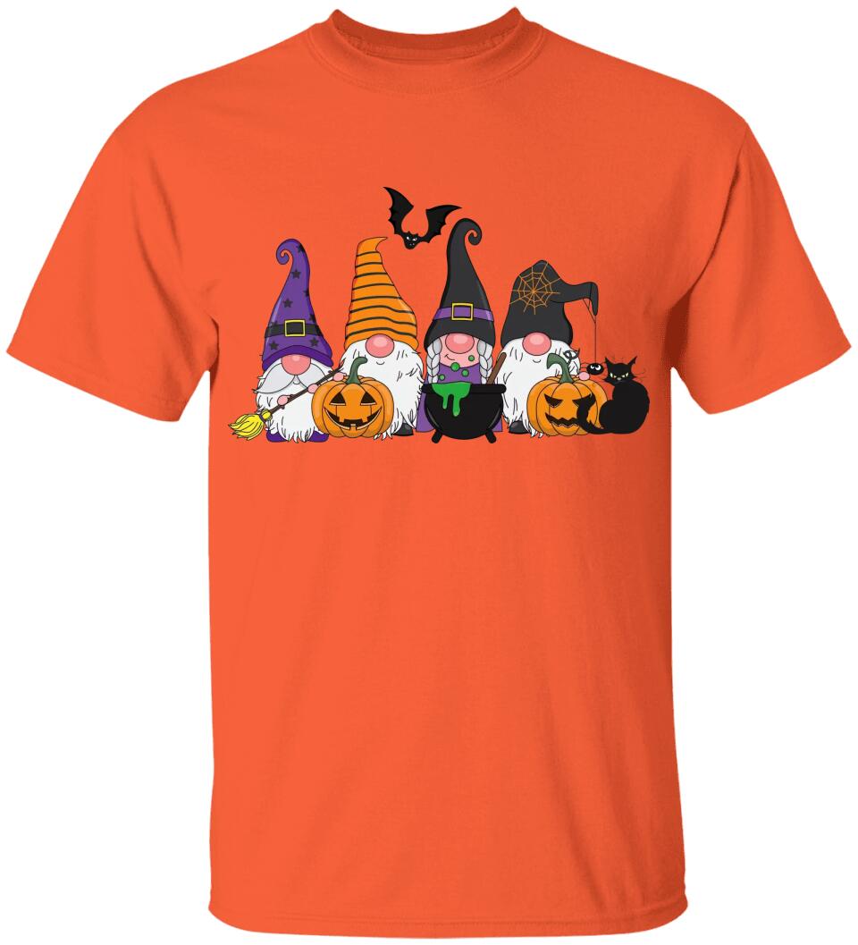 Pumpkin Black Cat And Broom Stick T-shirt