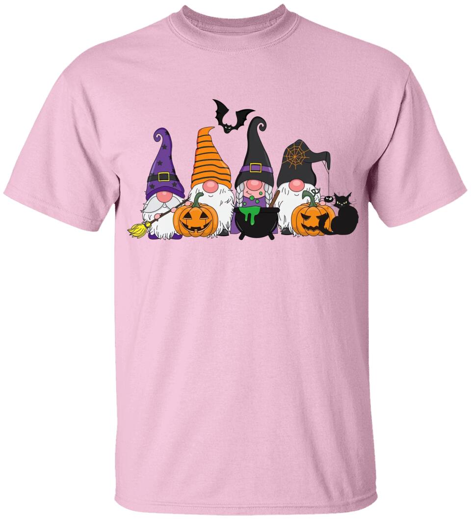 Pumpkin Black Cat And Broom Stick T-shirt