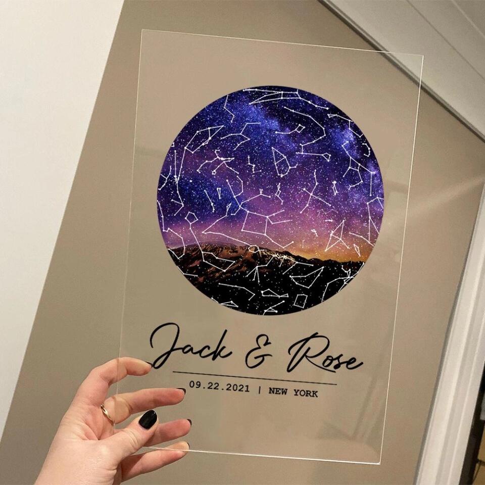 Custom Sky Map Night Sky Custom Acrylic Plaque Birthday Gift