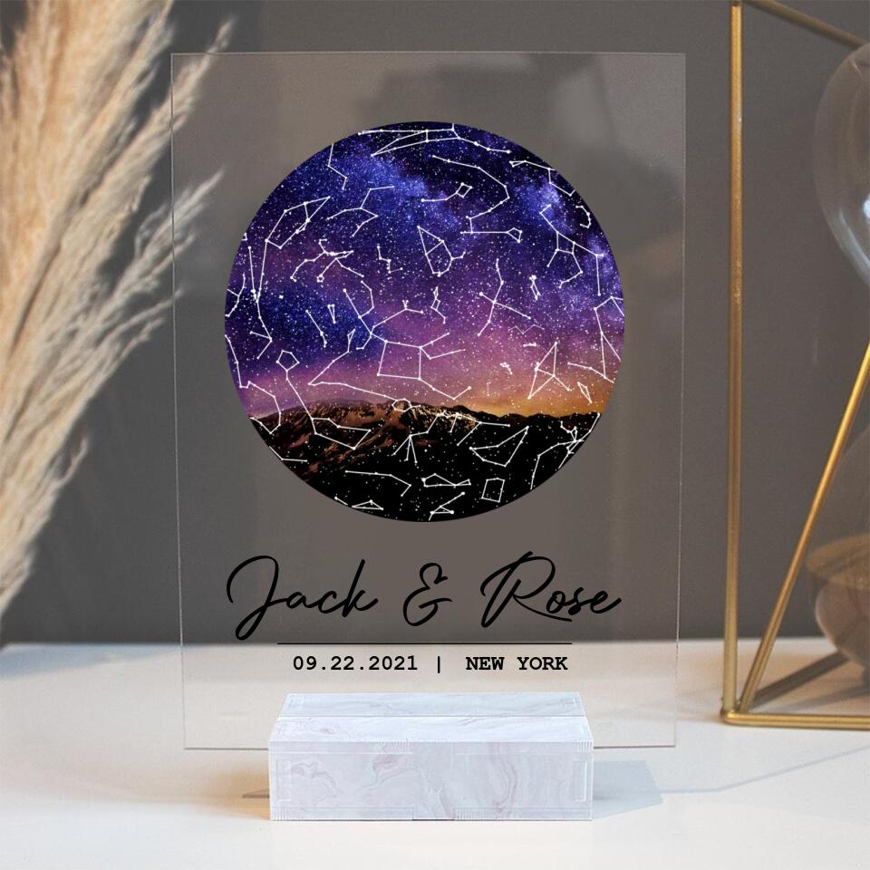 Custom Sky Map Night Sky Custom Acrylic Plaque Birthday Gift