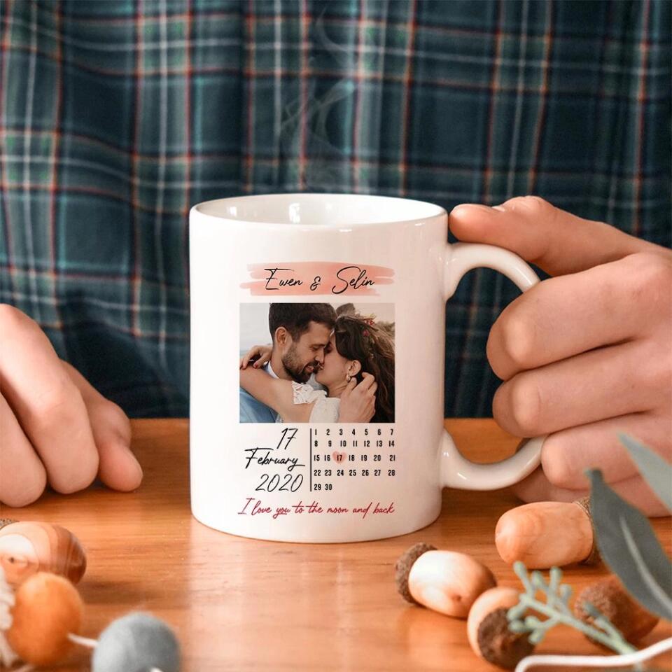 I Love You To The Moon And Back - Personalized White Mug