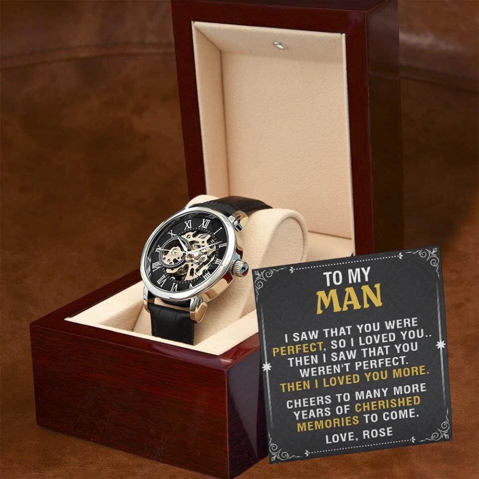 Cheers to Many More Years of Memories to Come, Anniversary Gifts for Him, Personalized Men's Watch