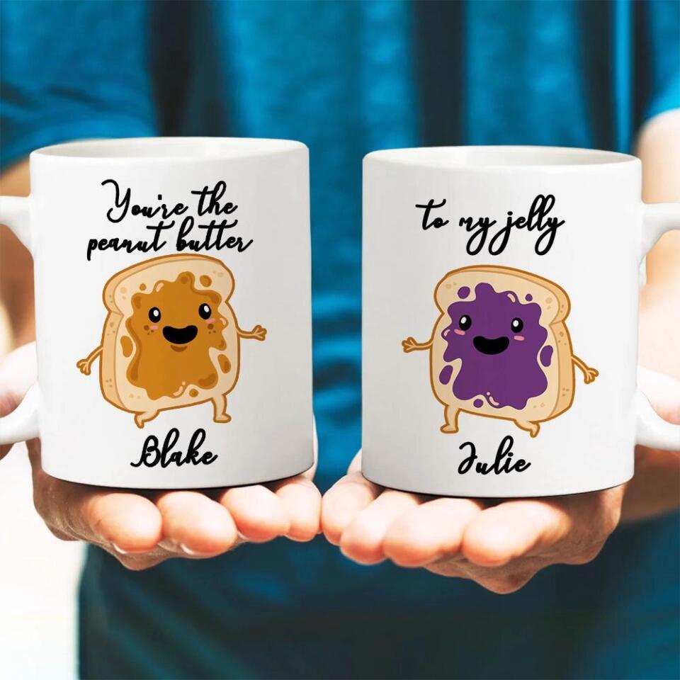 You Are Peanut Butter to My Jelly Personalized Mug Couple Gift