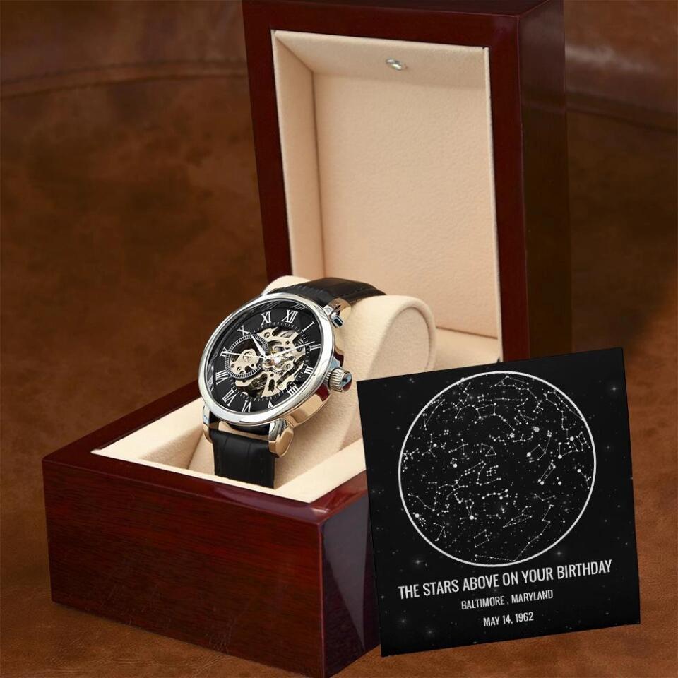 Stars Above On Your Birthday - Personalized Luxury Men's Watch