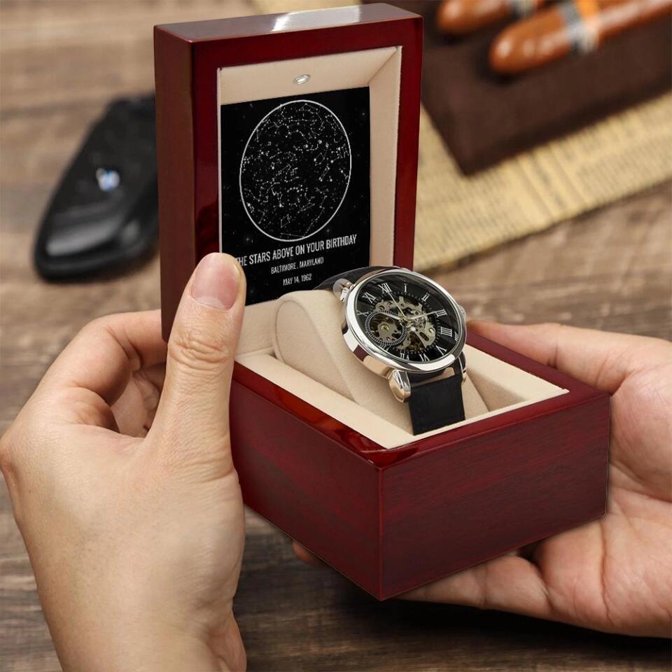 Stars Above On Your Birthday - Personalized Luxury Men's Watch