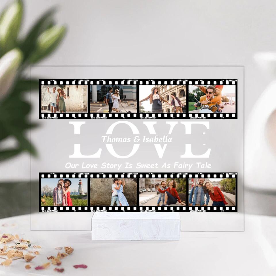 Our Love Story Is Sweet As Fairy Tale - Personalized Acrylic Plaque - Gift For Wedding Anniversary