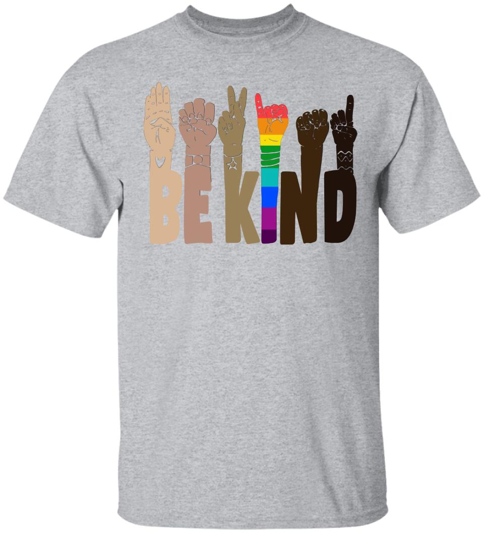 Be Kind Rainbow Sign Language Shirt LGBT Pride Gifts