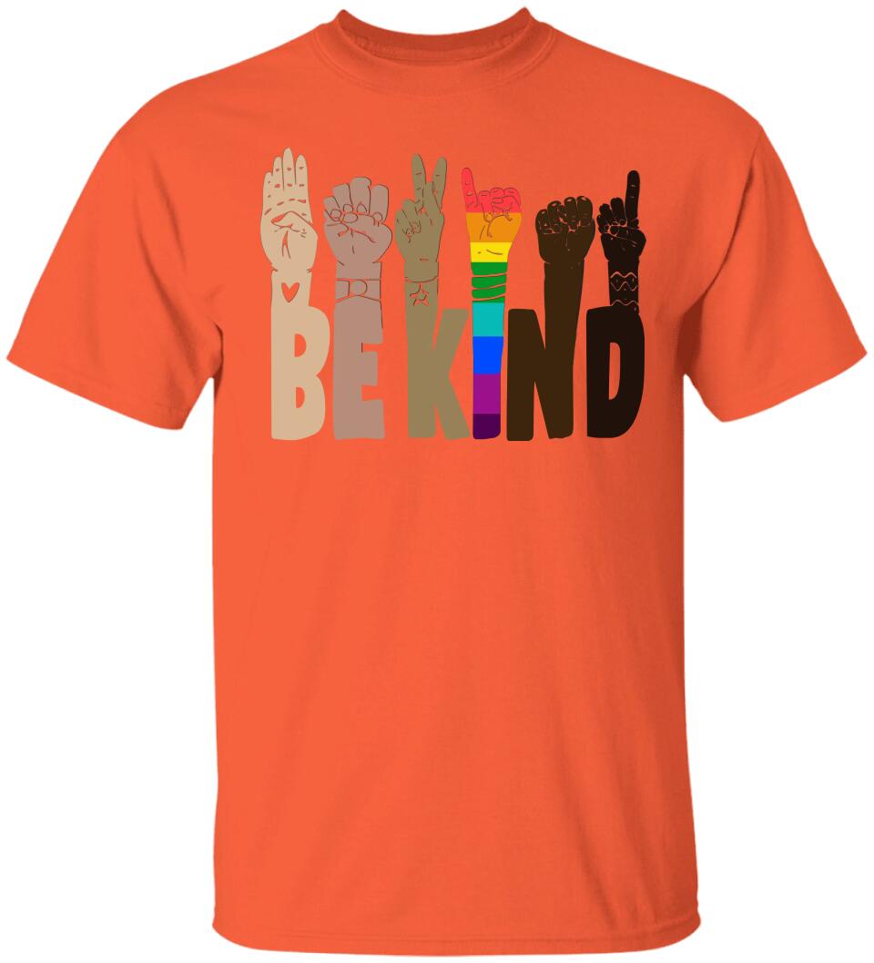 Be Kind Rainbow Sign Language Shirt LGBT Pride Gifts