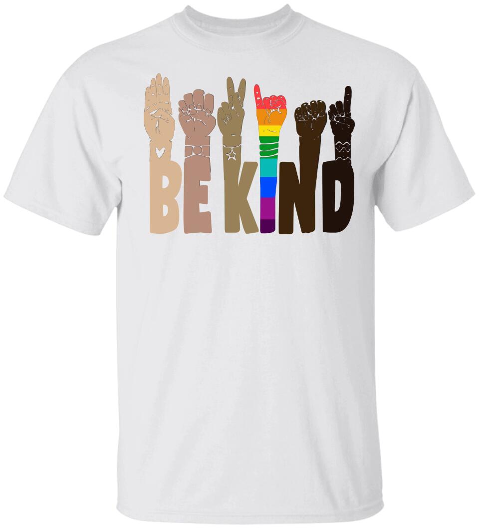 Be Kind Rainbow Sign Language Shirt LGBT Pride Gifts