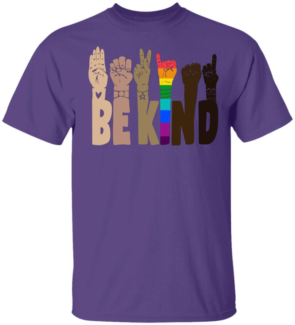 Be Kind Rainbow Sign Language Shirt LGBT Pride Gifts