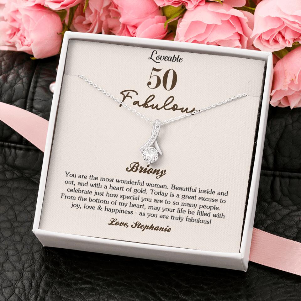 You Are The Most Wonderful Woman - Personalized Necklace - 50th Birthday Gift For Woman