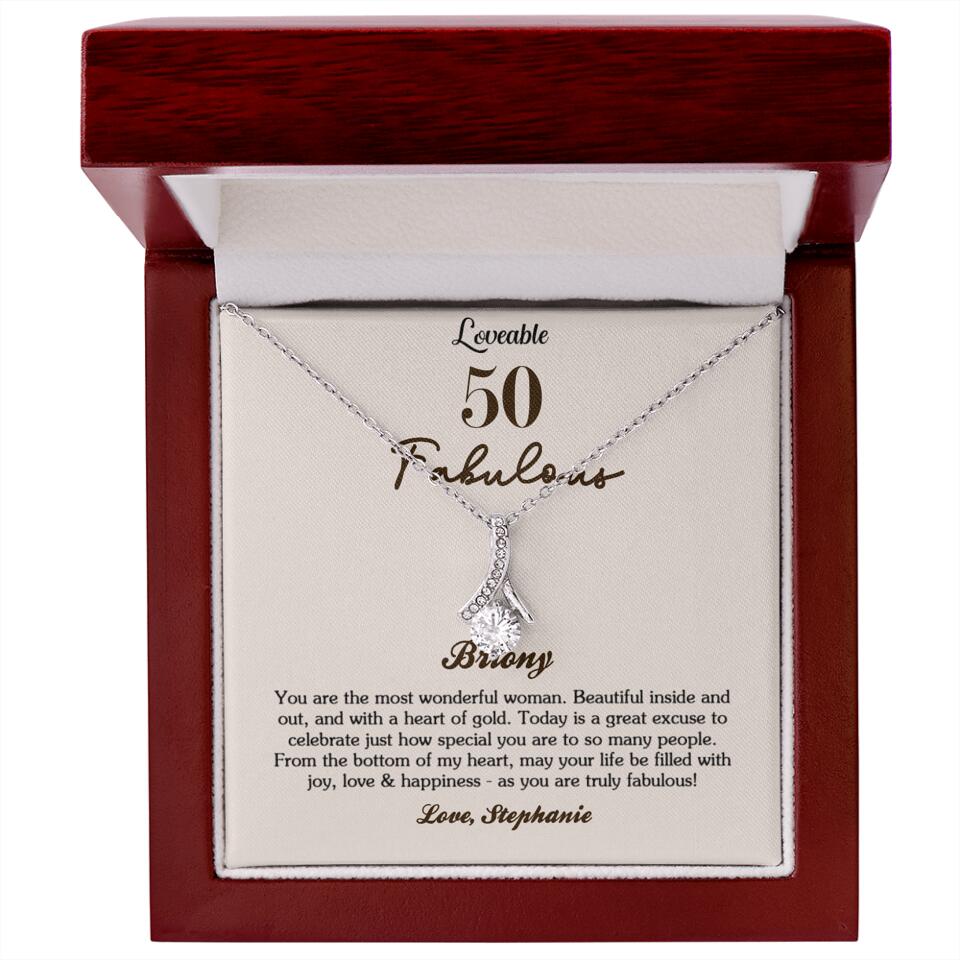 You Are The Most Wonderful Woman - Personalized Necklace - 50th Birthday Gift For Woman
