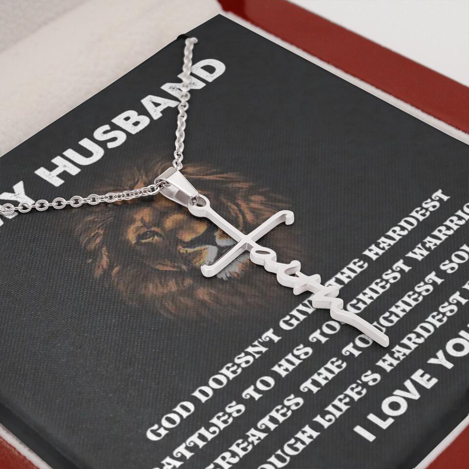 God Doesn't Give The Hardest Battles Necklace - Gift For Husband