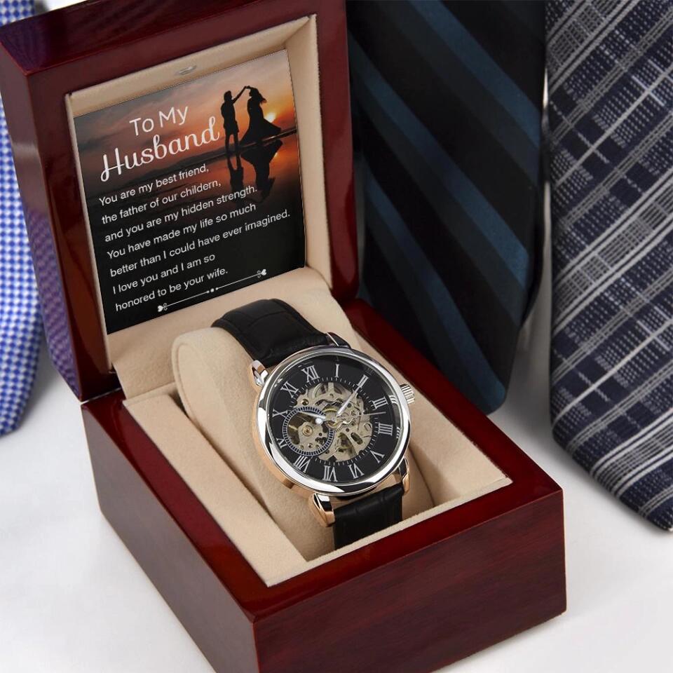 To My Boyfriend Husband With Love Message Personalized Watch
