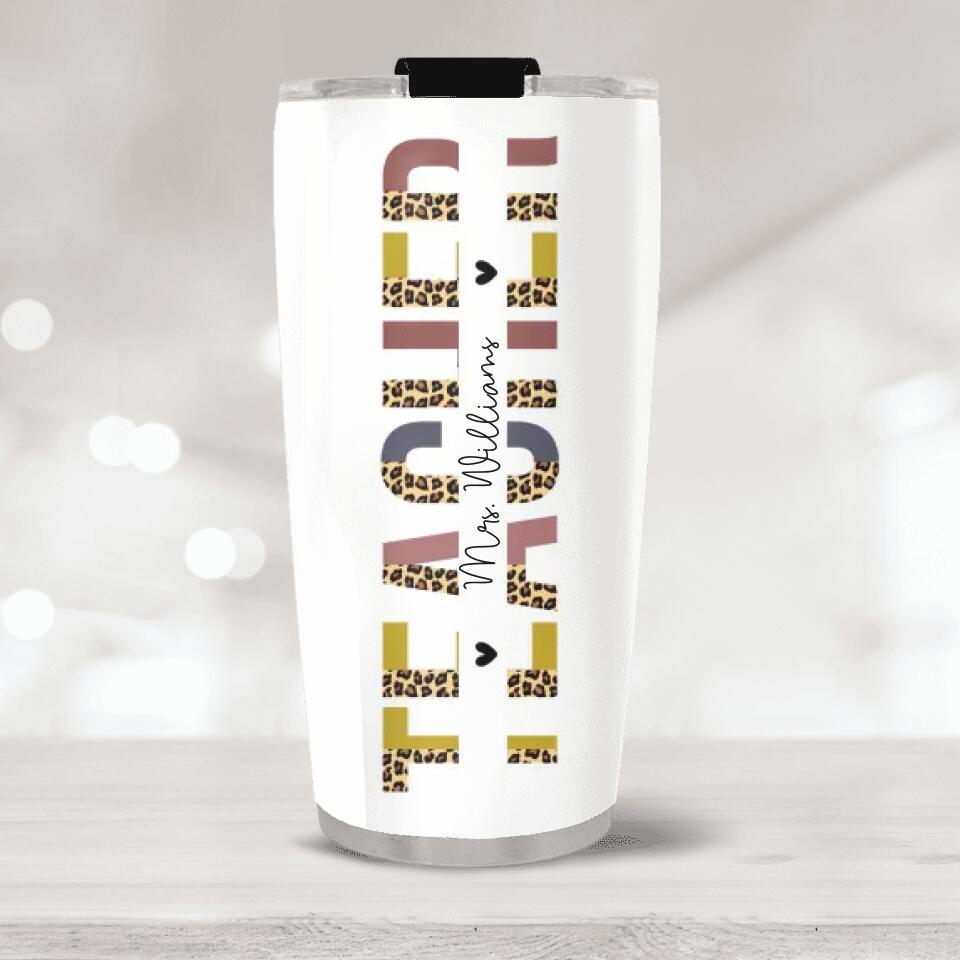 Teacher Leopard Skin - Stainless Steel Tumbler - Gift For Tutor Coach Professor