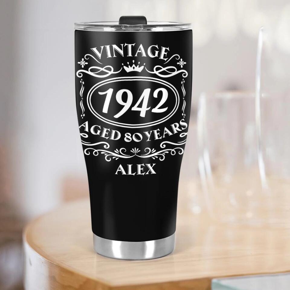 Vintage 1942 Happy 82th Birthday Custom Tumbler Birthday Gift For Grandpa