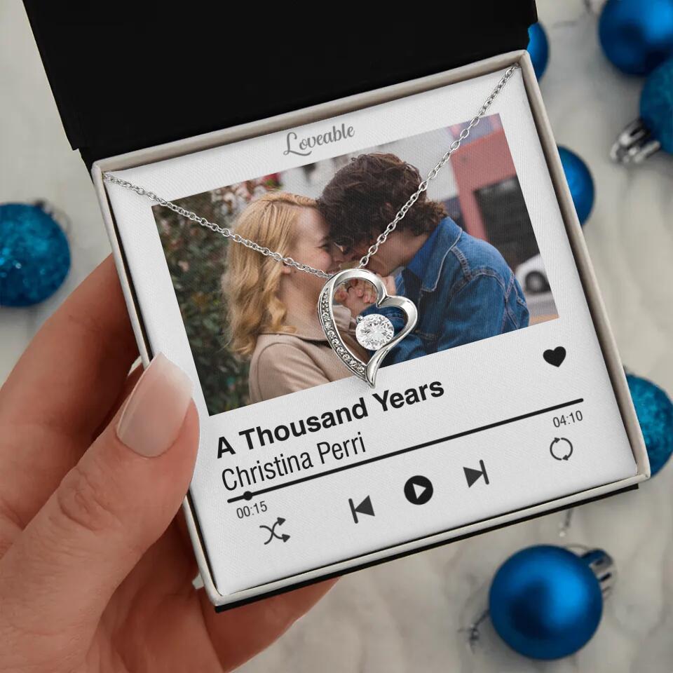 Personalized Valentine Gifts - Love Songs Music Playing Style Custom Necklace Anniversary Gift For Her