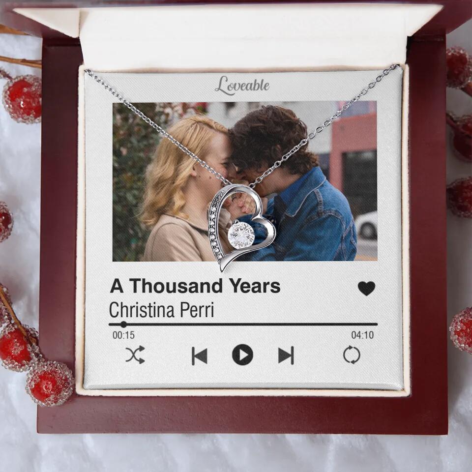 Personalized Valentine Gifts - Love Songs Music Playing Style Custom Necklace Anniversary Gift For Her