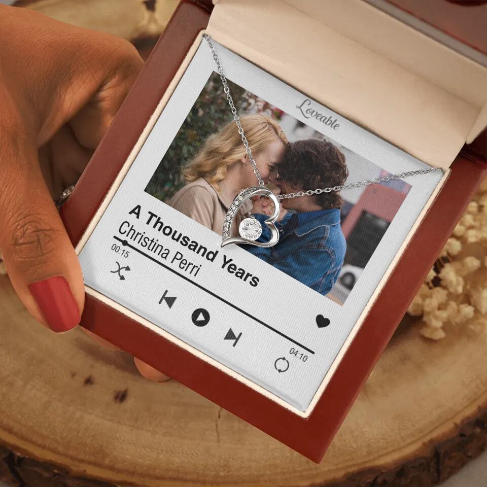 Personalized Valentine Gifts - Love Songs Music Playing Style Custom Necklace Anniversary Gift For Her