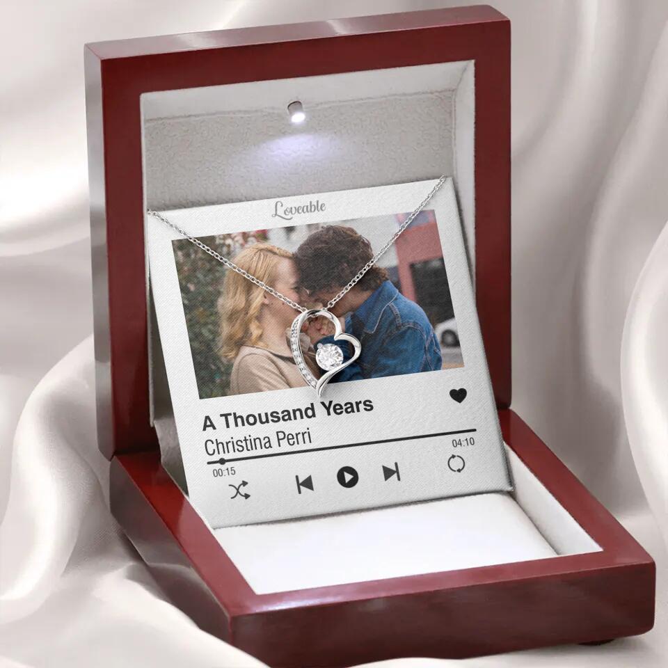 Personalized Valentine Gifts - Love Songs Music Playing Style Custom Necklace Anniversary Gift For Her