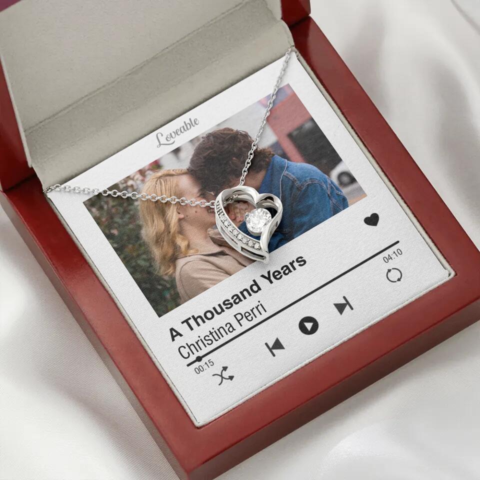 Personalized Valentine Gifts - Love Songs Music Playing Style Custom Necklace Anniversary Gift For Her