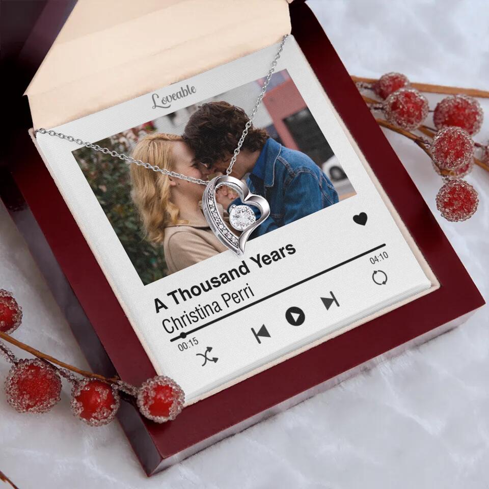 Personalized Valentine Gifts - Love Songs Music Playing Style Custom Necklace Anniversary Gift For Her