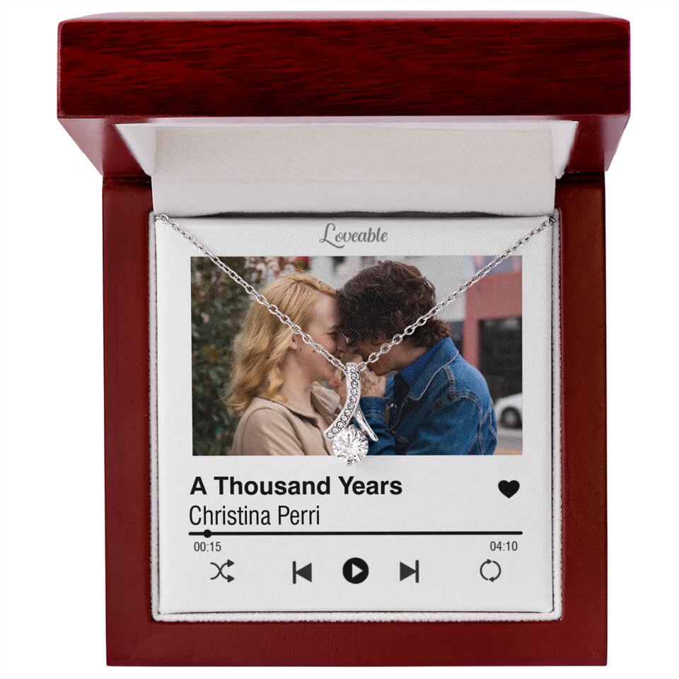 Personalized Valentine Gifts - Love Songs Music Playing Style Custom Necklace Anniversary Gift For Her
