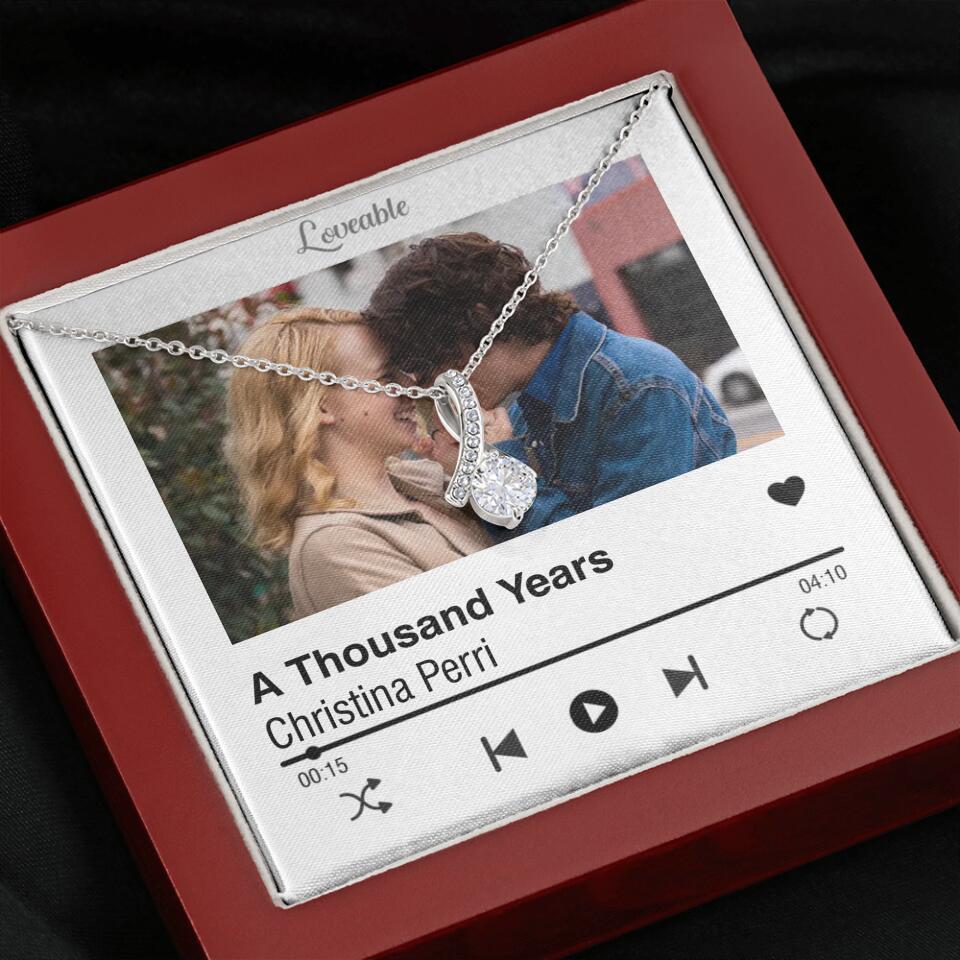 Personalized Valentine Gifts - Love Songs Music Playing Style Custom Necklace Anniversary Gift For Her