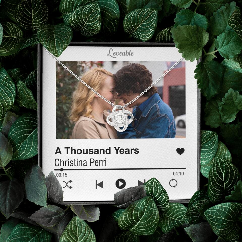 Personalized Valentine Gifts - Love Songs Music Playing Style Custom Necklace Anniversary Gift For Her