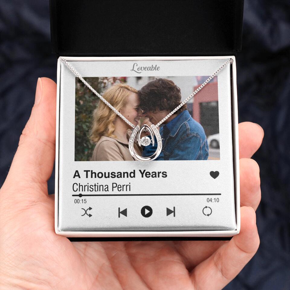 Personalized Valentine Gifts - Love Songs Music Playing Style Custom Necklace Anniversary Gift For Her