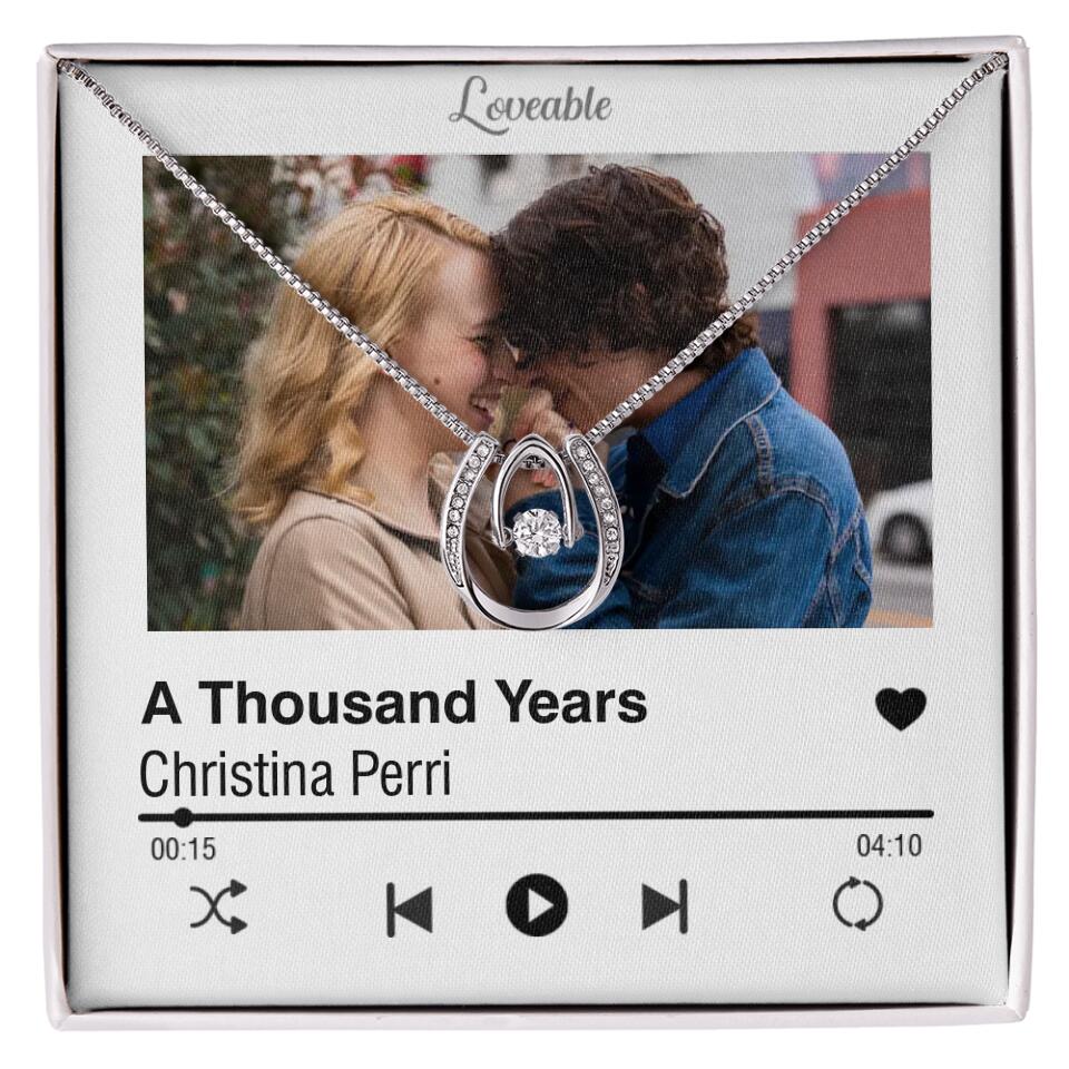 Personalized Valentine Gifts - Love Songs Music Playing Style Custom Necklace Anniversary Gift For Her