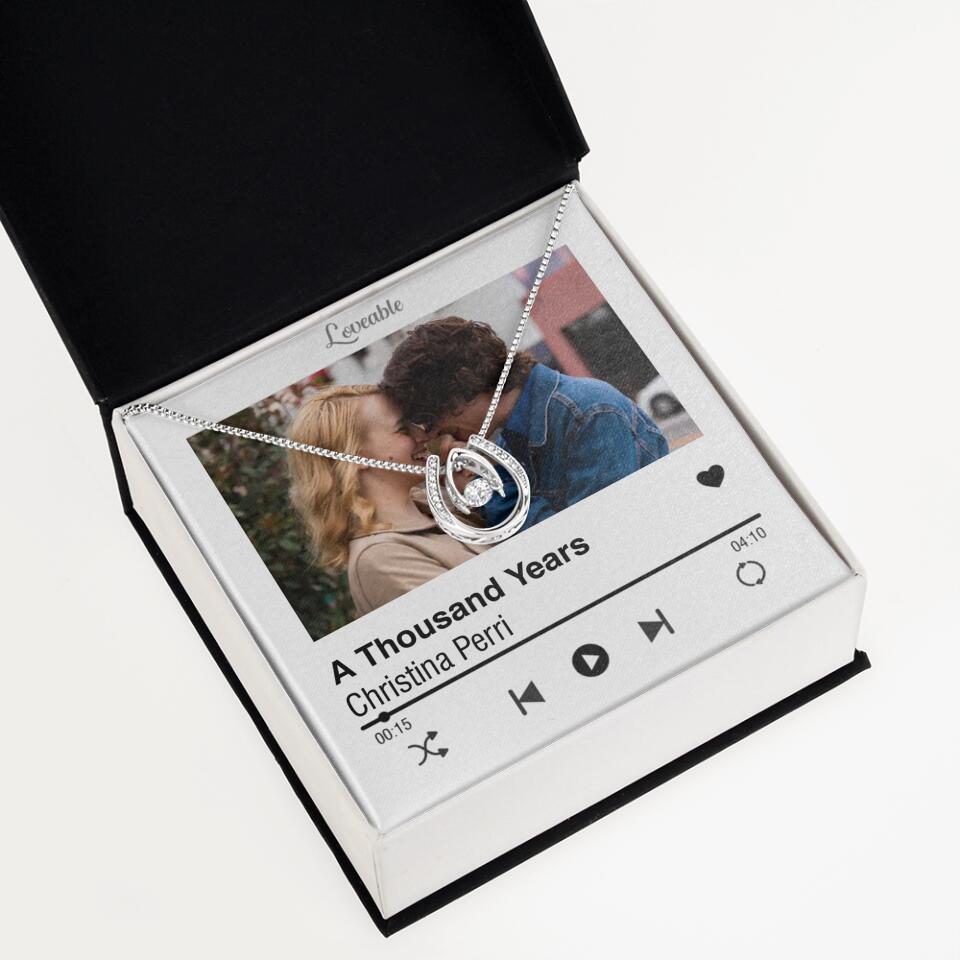 Personalized Valentine Gifts - Love Songs Music Playing Style Custom Necklace Anniversary Gift For Her