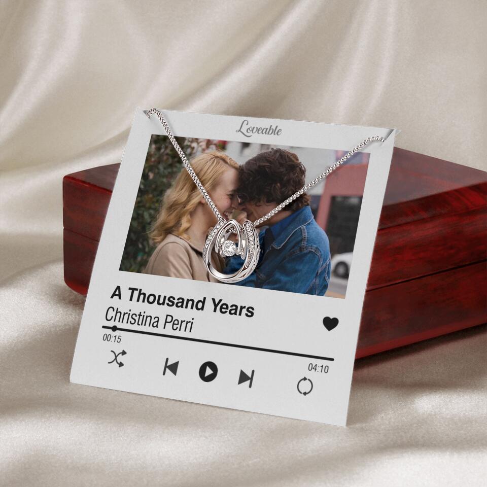 Personalized Valentine Gifts - Love Songs Music Playing Style Custom Necklace Anniversary Gift For Her