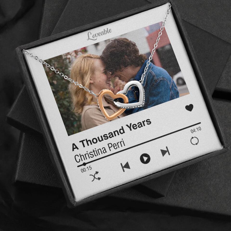 Personalized Valentine Gifts - Love Songs Music Playing Style Custom Necklace Anniversary Gift For Her