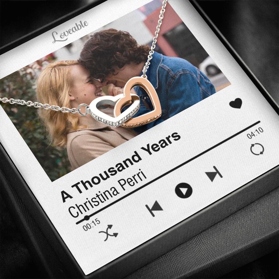 Personalized Valentine Gifts - Love Songs Music Playing Style Custom Necklace Anniversary Gift For Her