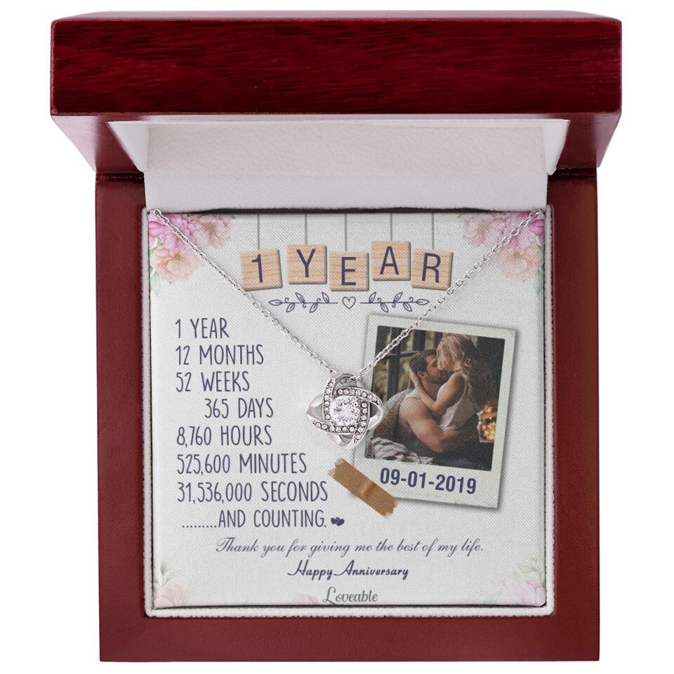 Happy 1 Year Anniversary Couple Personalized Necklace