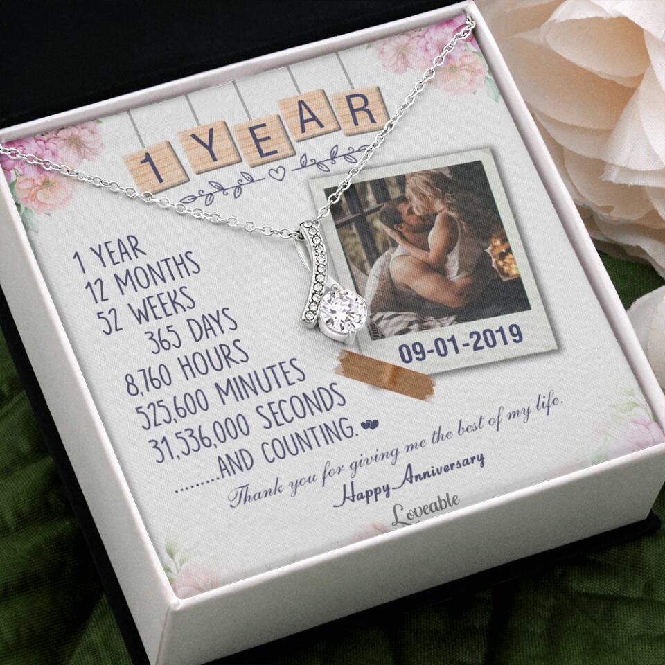 Happy 1 Year Anniversary Couple Personalized Necklace