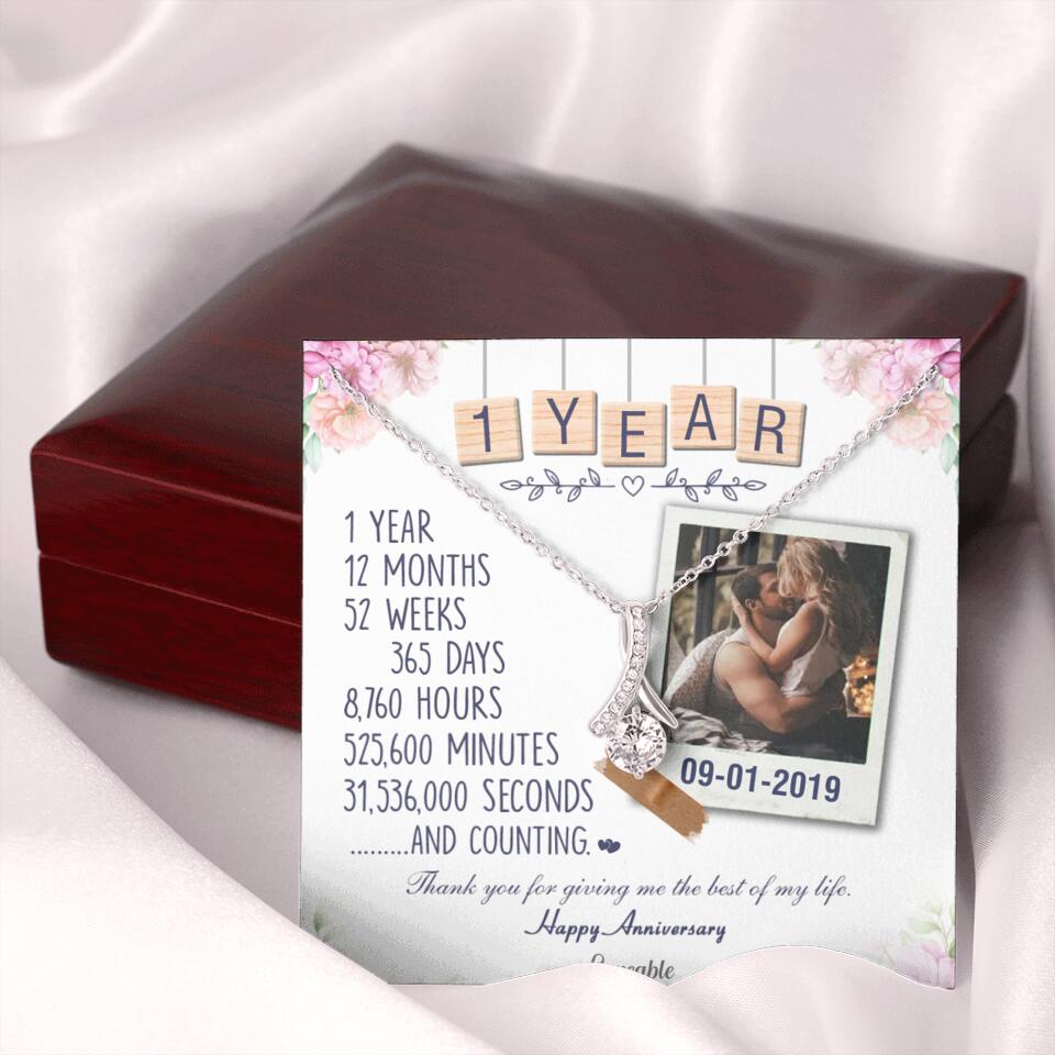 Happy 1 Year Anniversary Couple Personalized Necklace