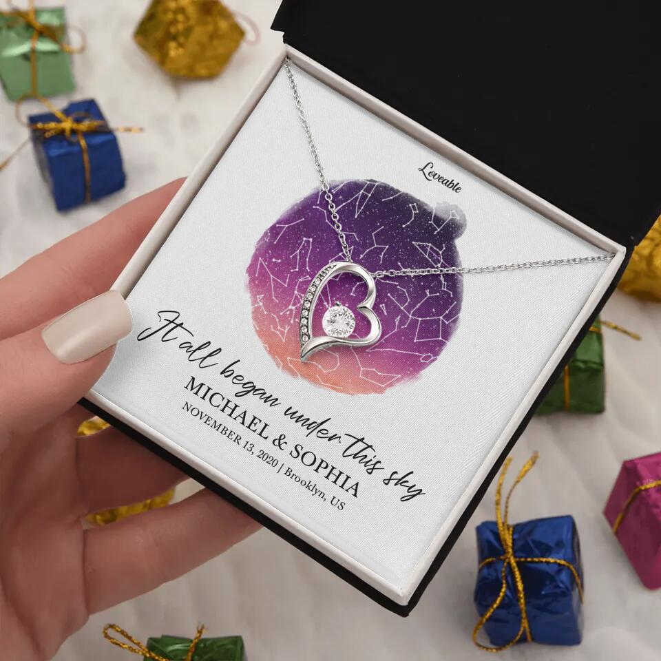 It All Began Under This Sky Necklace - Personalized Necklace