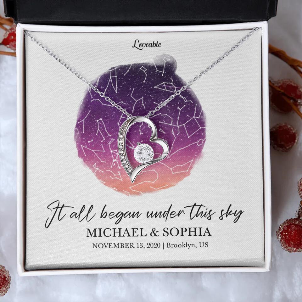 It All Began Under This Sky Necklace - Personalized Necklace
