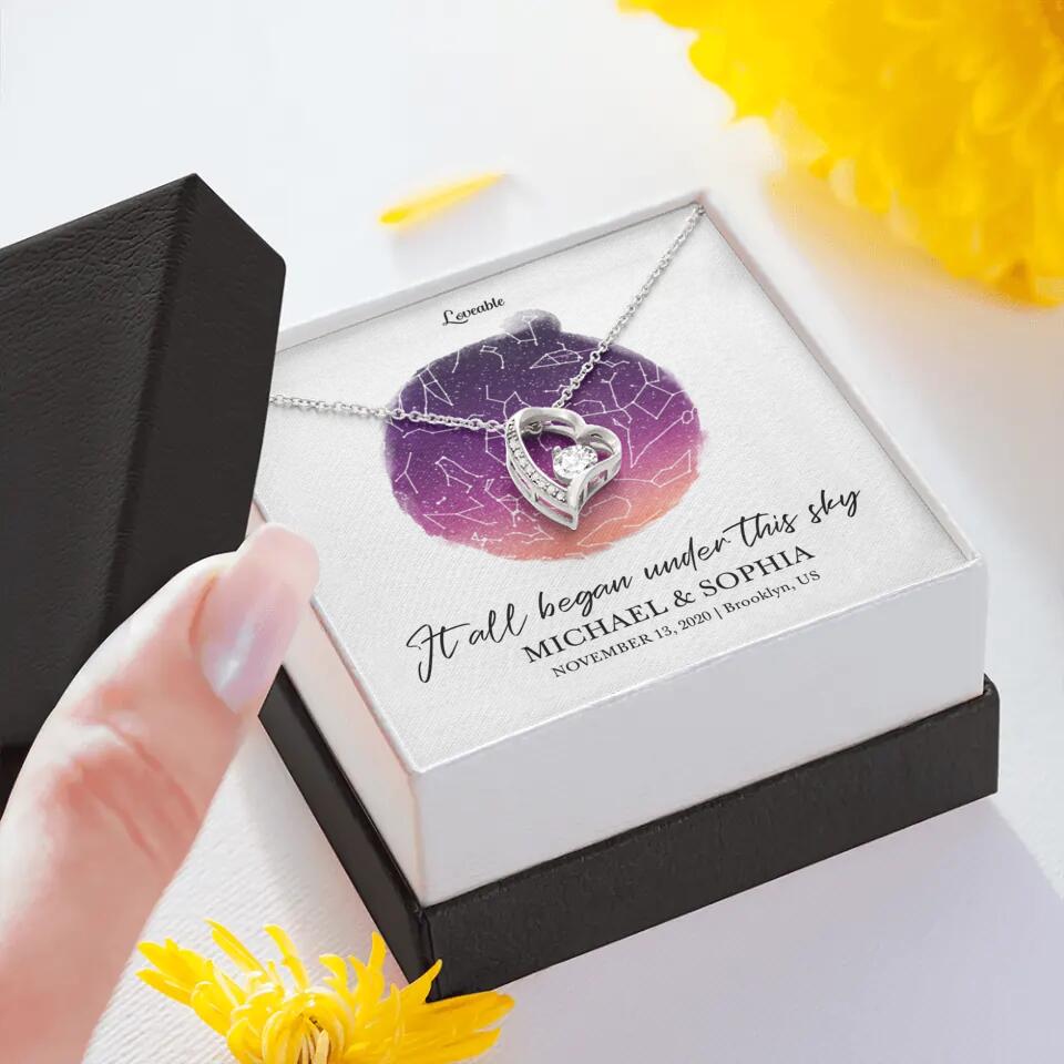It All Began Under This Sky Necklace - Personalized Necklace