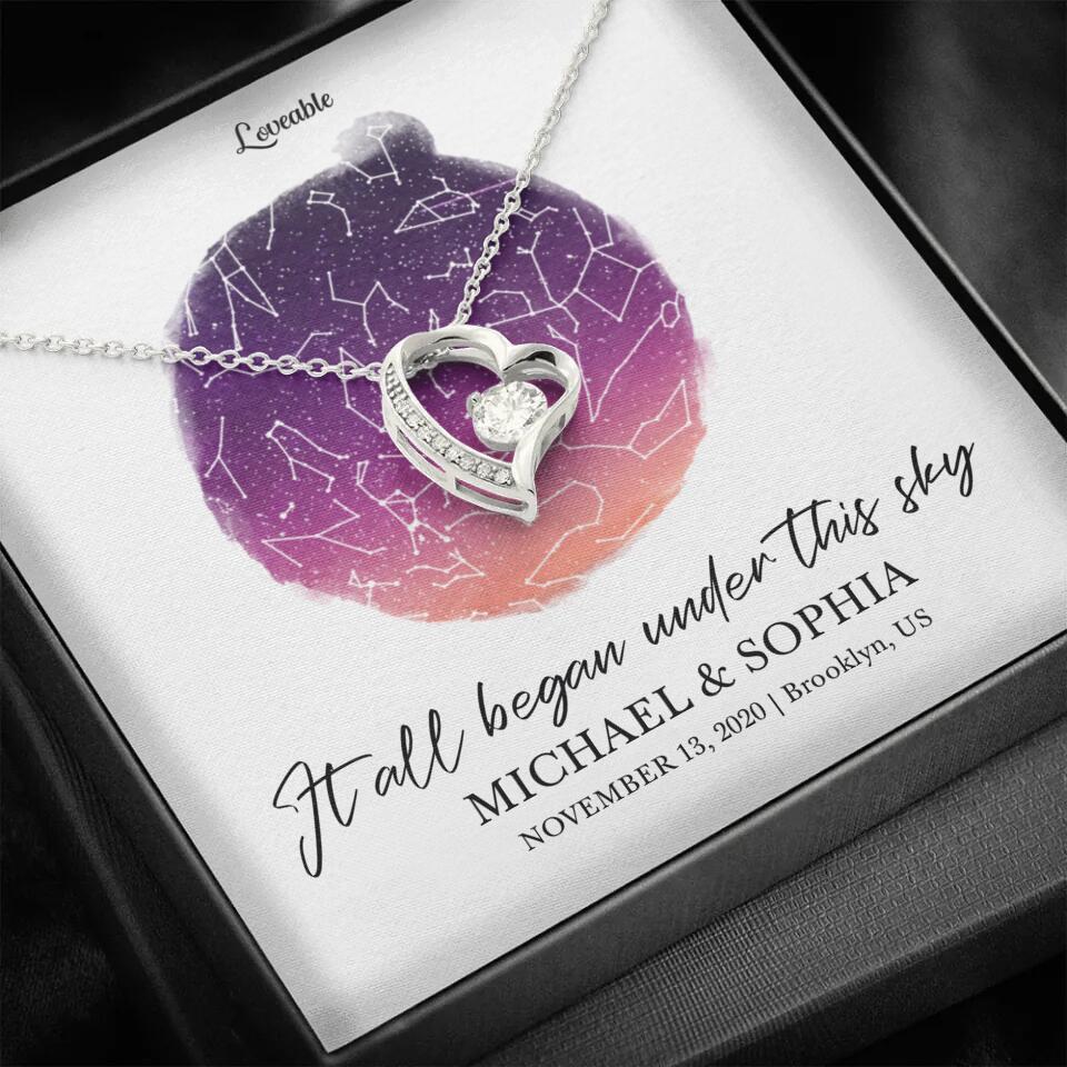 It All Began Under This Sky Necklace - Personalized Necklace