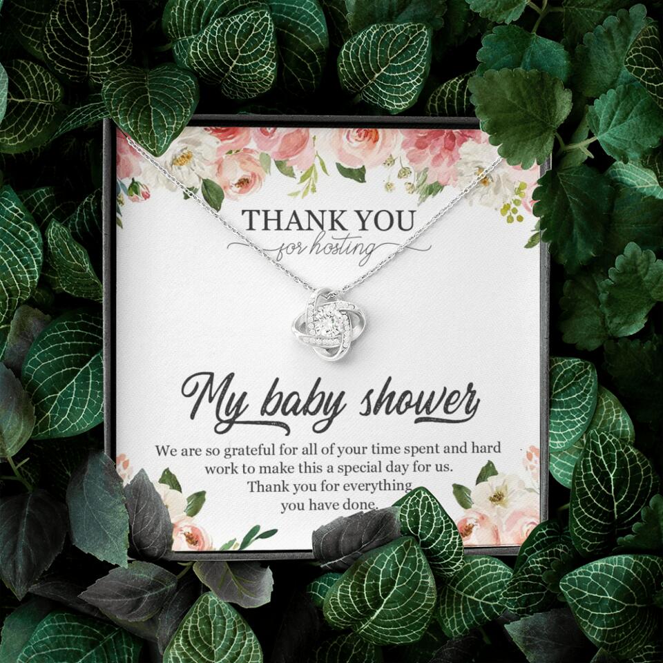 Thank You for Hosting My Baby Shower Special Necklace Appreciation Gift
